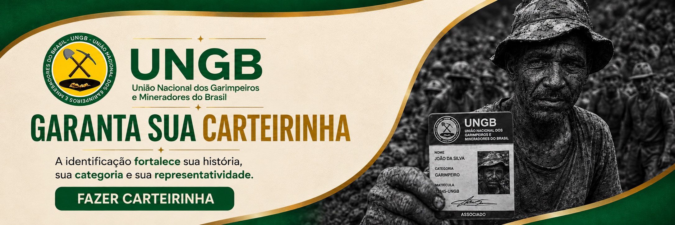 UNGB — Garanta sua carteirinha. A identificação fortalece sua história, sua categoria e sua representatividade.